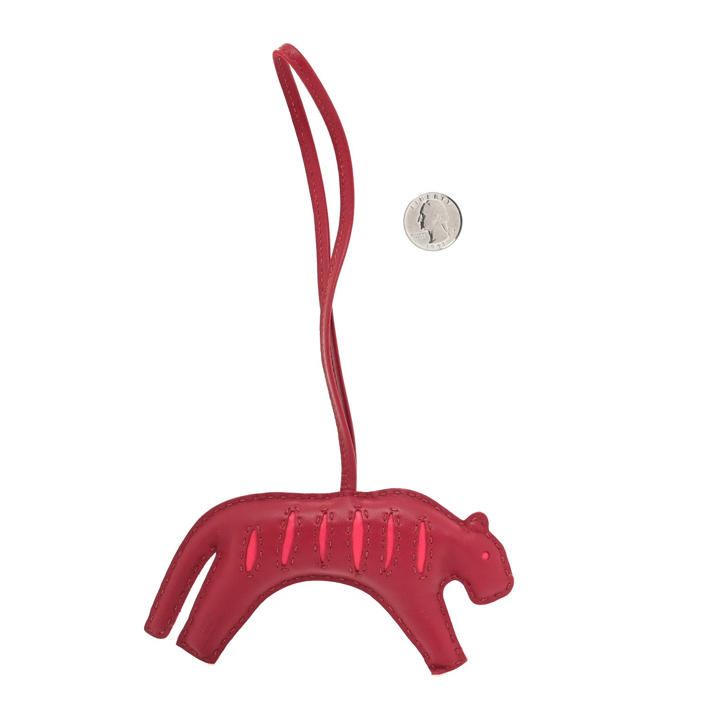 Milo Lambskin Rooroo Bag Charm Rouge H Rose Ete