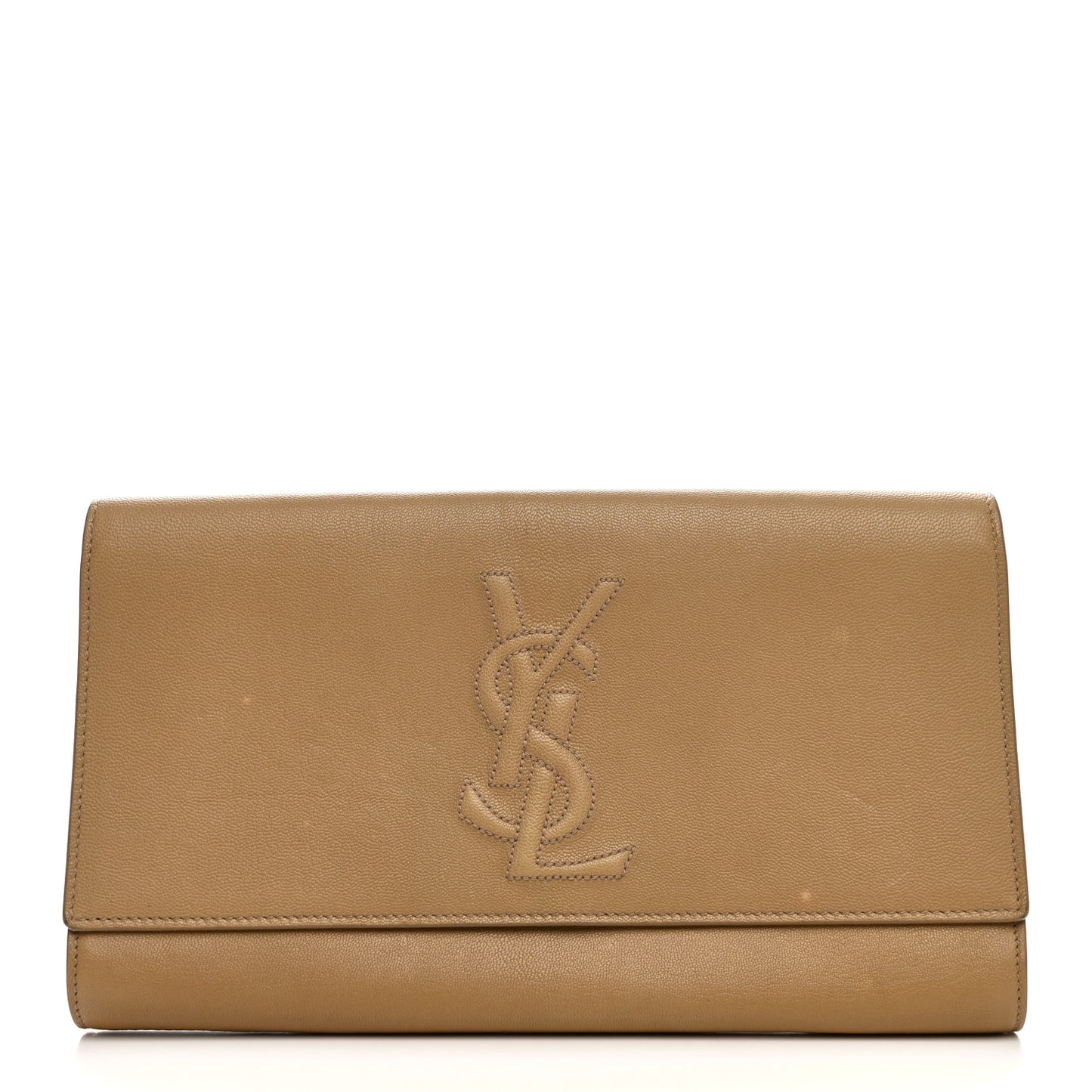 Calfskin Monogram Large Belle De Jour Clutch  Beige