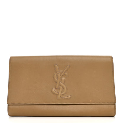 Saint Laurent Calfskin Monogram Large Belle De Jour Clutch  Beige 1 of 12