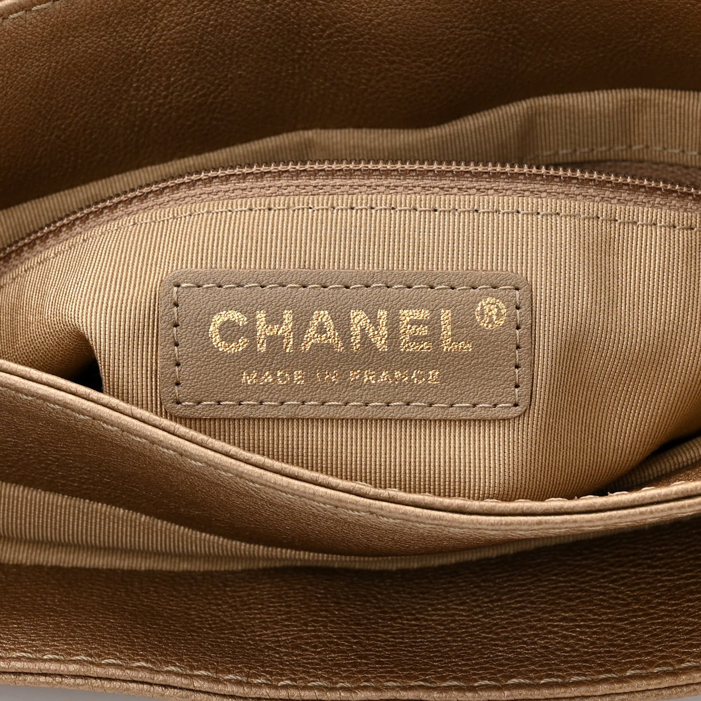 Metallic Calfskin Quilted Trianon Small Messenger Flap Gold