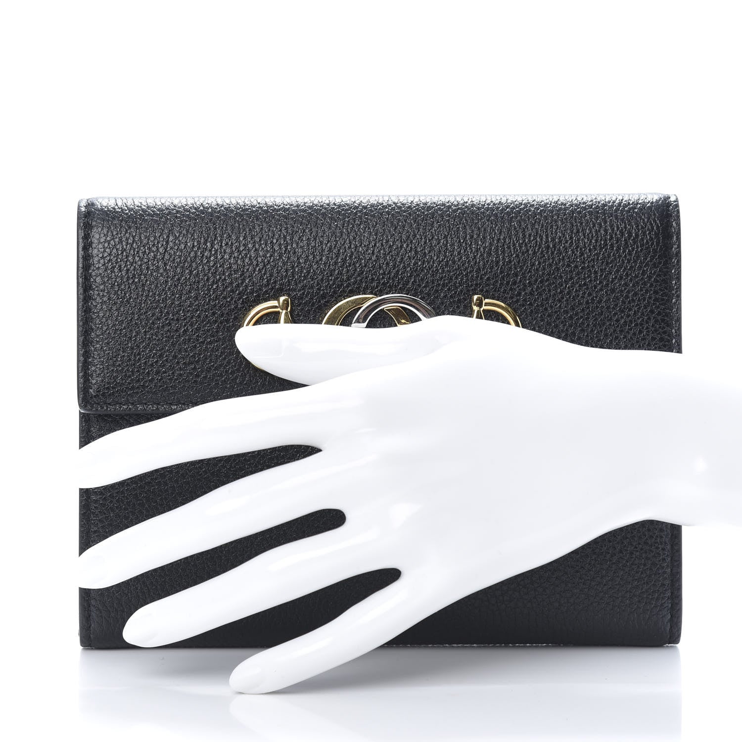Gucci Grainy Calfskin Zumi Flap Card Case Black 2 of 7
