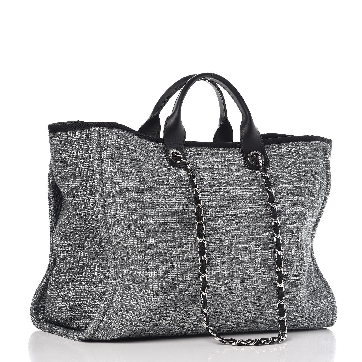 Chanel Canvas Large Deauville Tote Charcoal 4 of 10