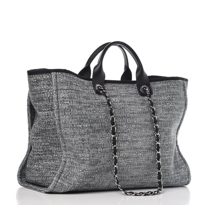 Chanel Canvas Large Deauville Tote Charcoal 4 of 10