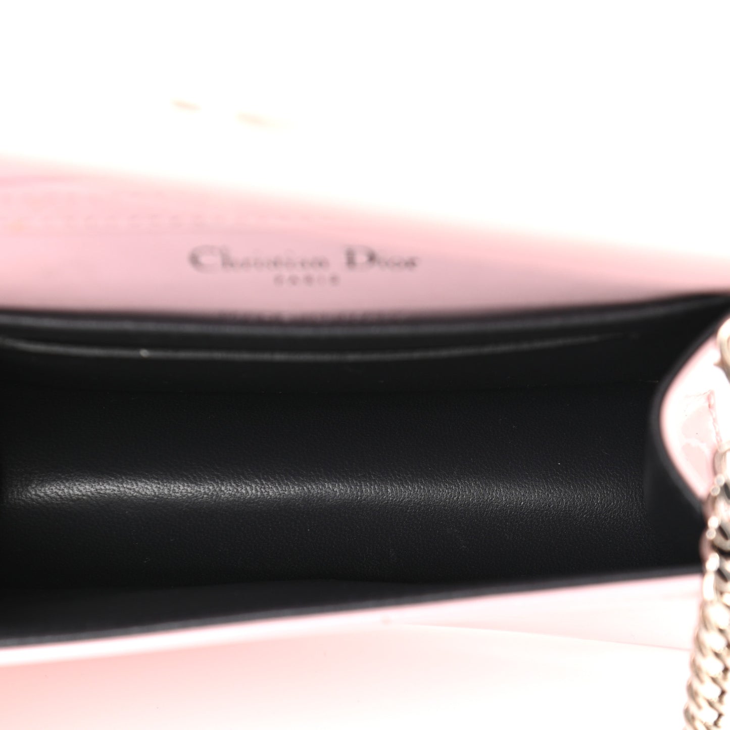 Patent Micro-Cannage Baby Diorama Flap Bag Pale Pink