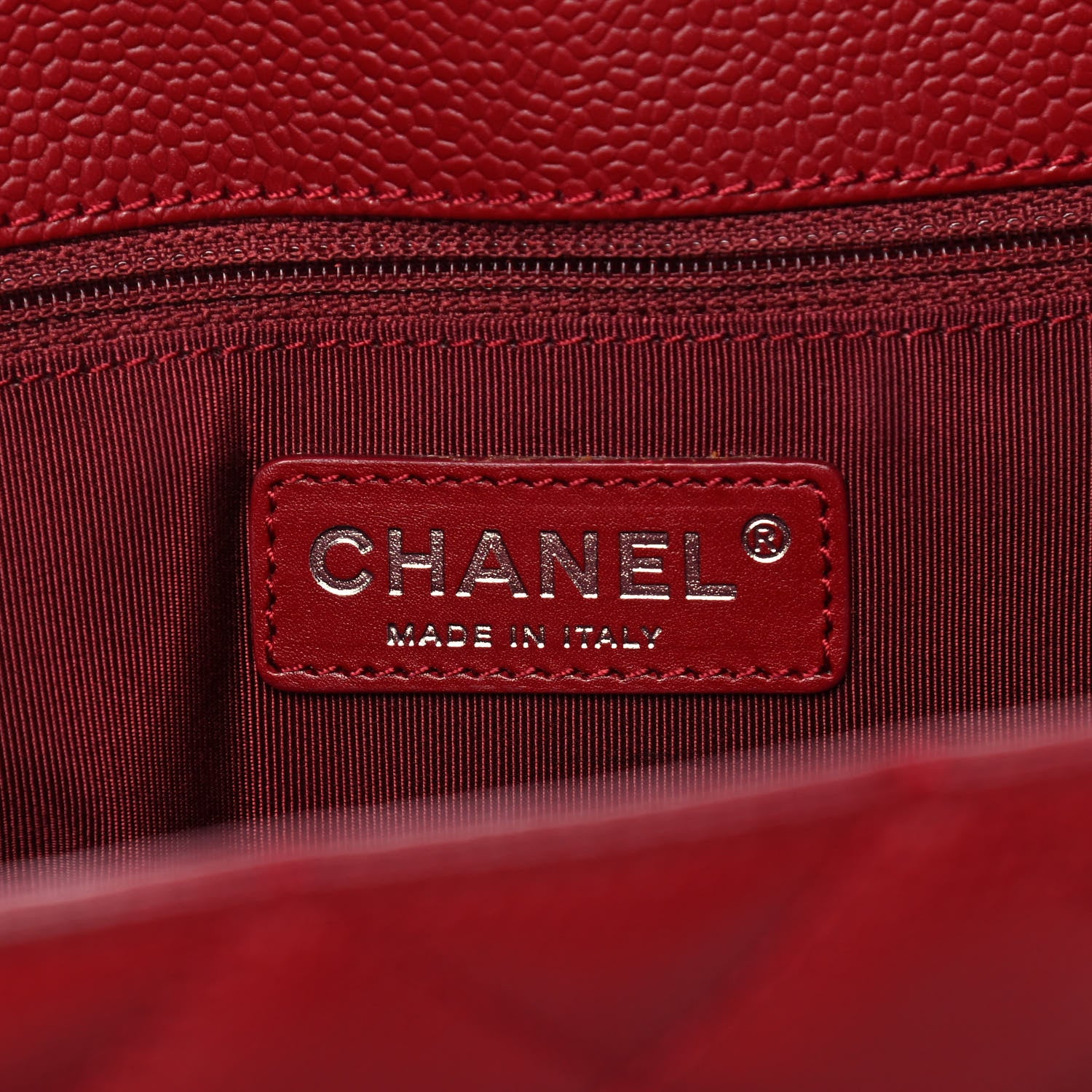 Chanel Caviar Quilted Grand Shopping Tote GST Dark Red 5 of 9