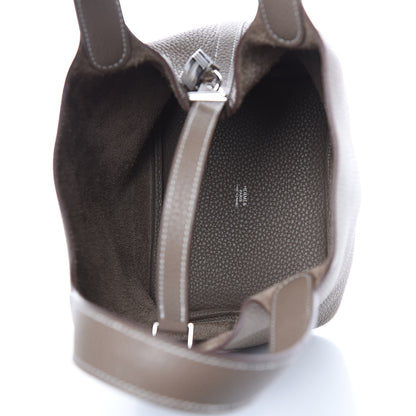Hermes Taurillon Clemence Picotin Lock 18 PM Etoupe 5 of 9