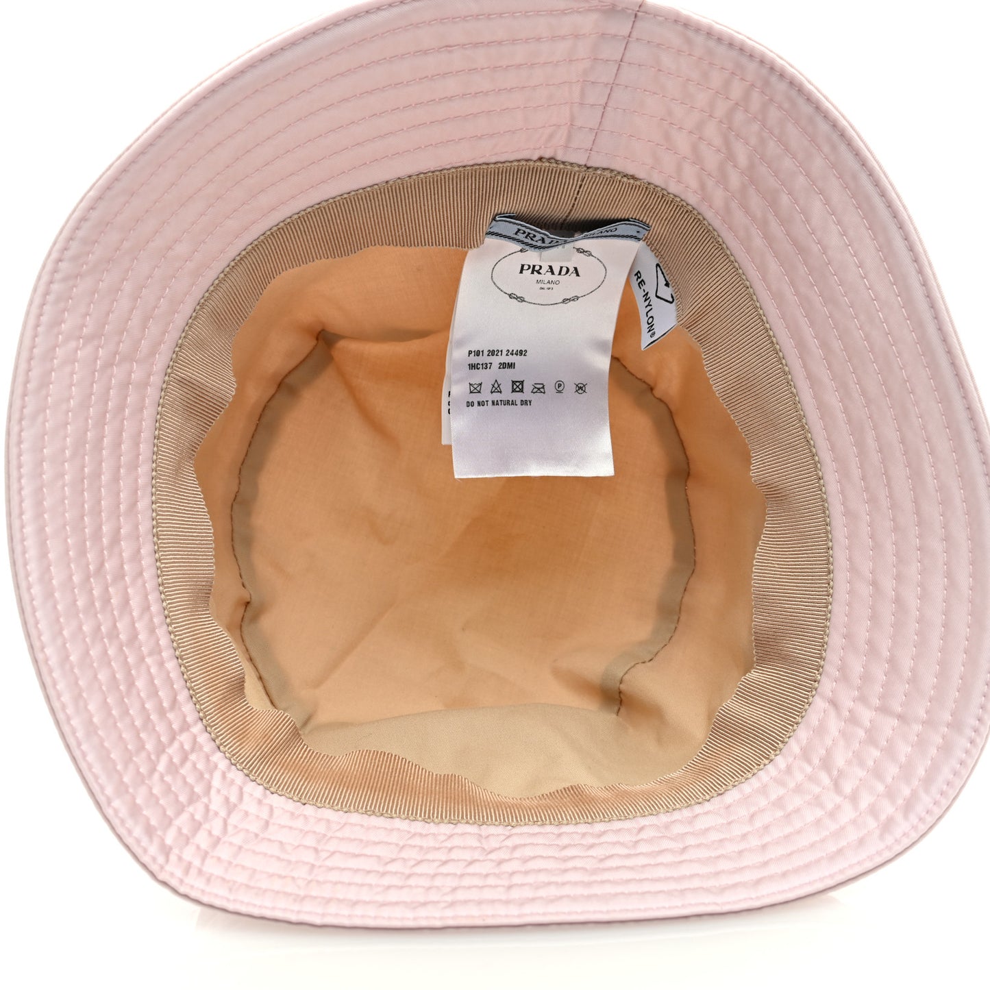 Re-Nylon Metal Triangle Logo Womens Bucket Hat M Alabastro