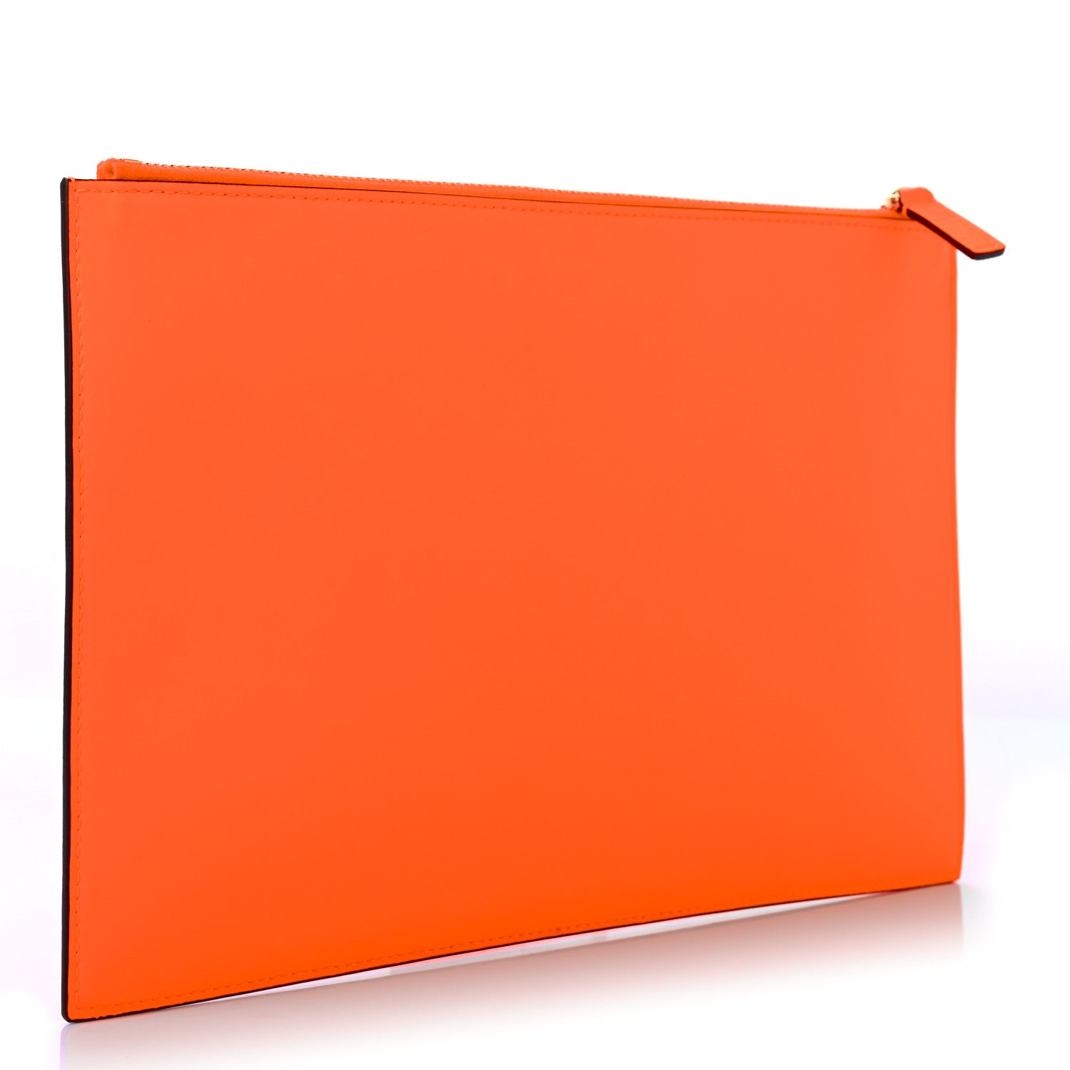 Valentino Garavani Calfskin VLogo Large Flat Zip Pouch Orange 3 of 6
