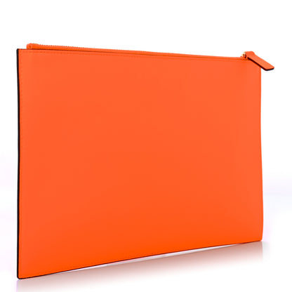 Valentino Garavani Calfskin VLogo Large Flat Zip Pouch Orange 3 of 6
