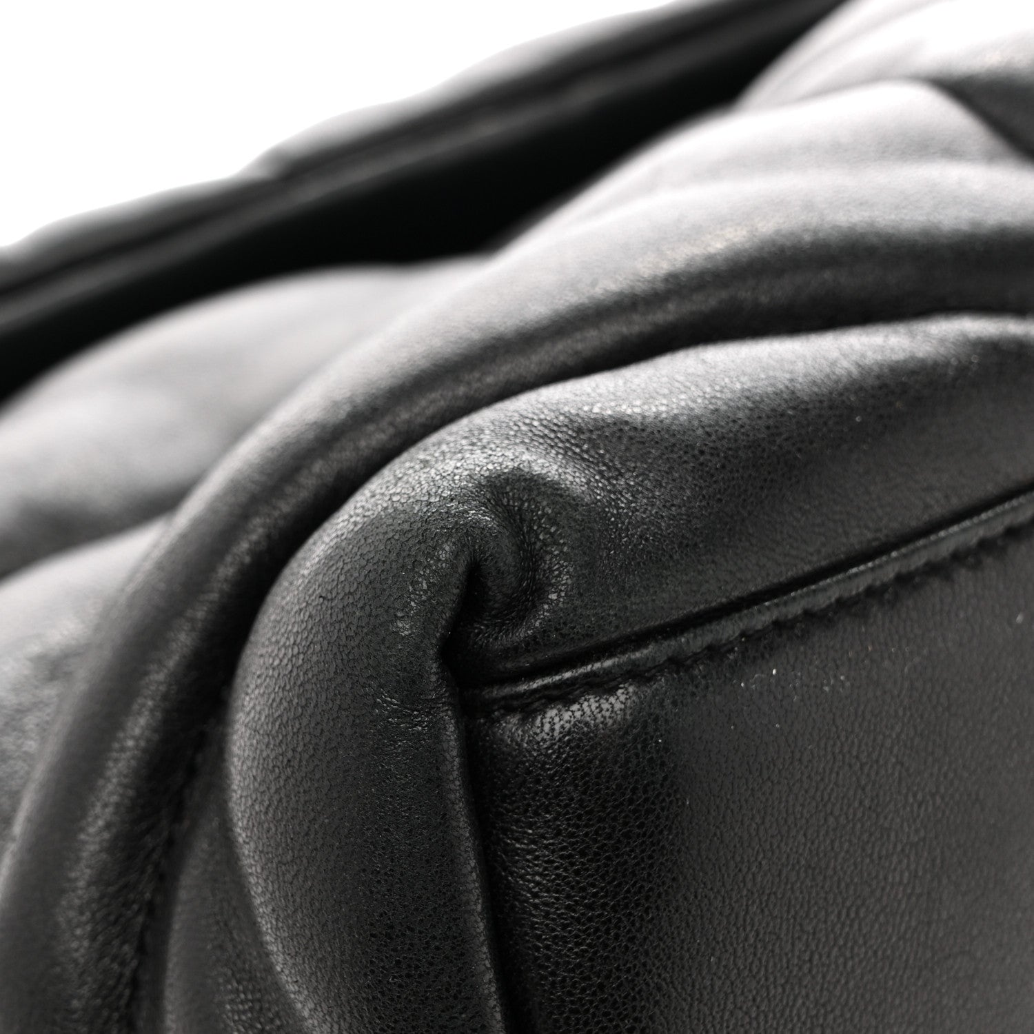 Saint Laurent Lambskin Quilted Medium Loulou Puffer Monogram Chain Satchel Black 13 of 15