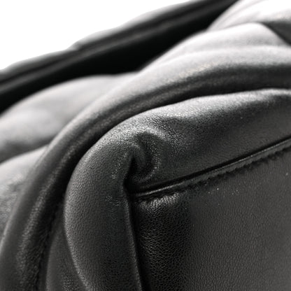 Saint Laurent Lambskin Quilted Medium Loulou Puffer Monogram Chain Satchel Black 13 of 15