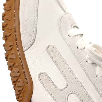 Hermes Nappa Suede Goatskin Womens Jet Sneakers 37.5 White 12 of 13