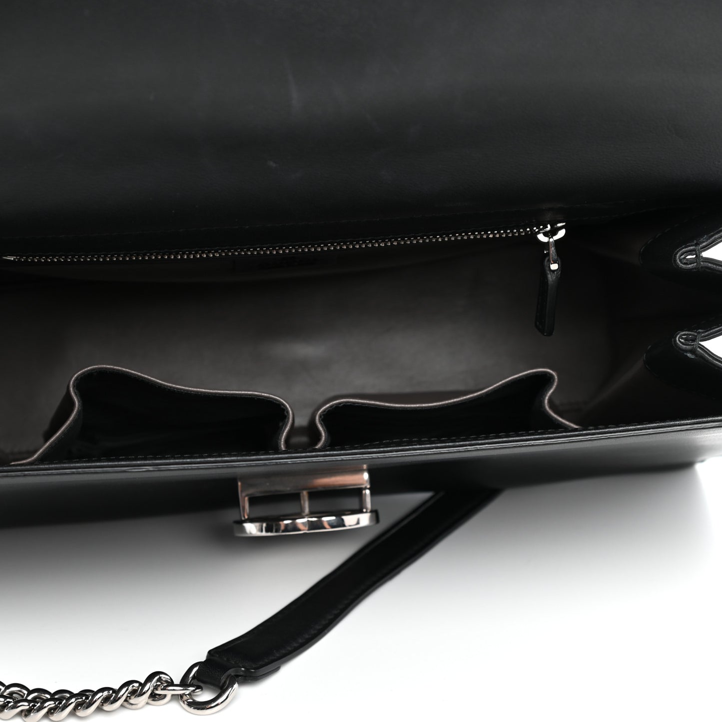 Moon Calfskin Medium Interlocking G Shoulder Bag Black