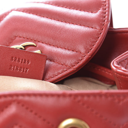 Gucci Calfskin Matelasse GG Marmont Flap Backpack Hibiscus Red 8 of 9