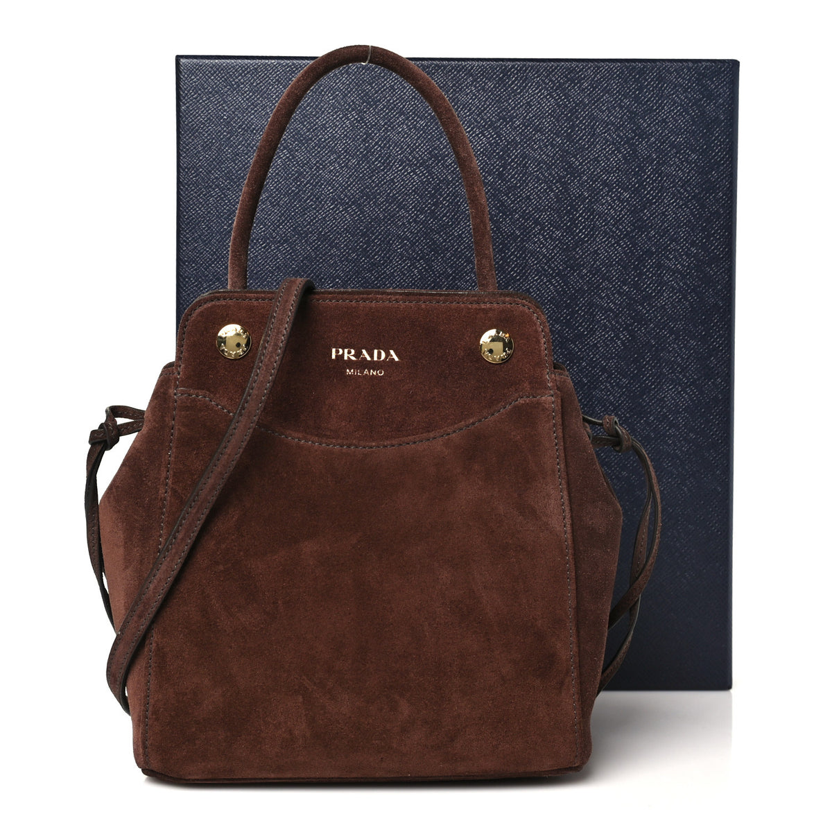 Prada Scamosciato Mini Carry Shoulder Bag Moro 9 of 9