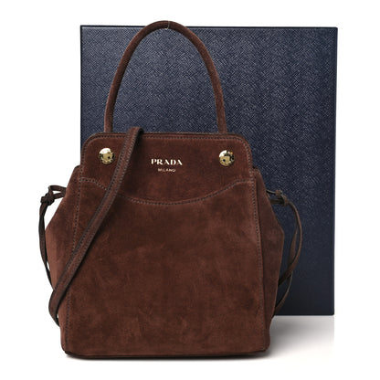 Prada Scamosciato Mini Carry Shoulder Bag Moro 9 of 9