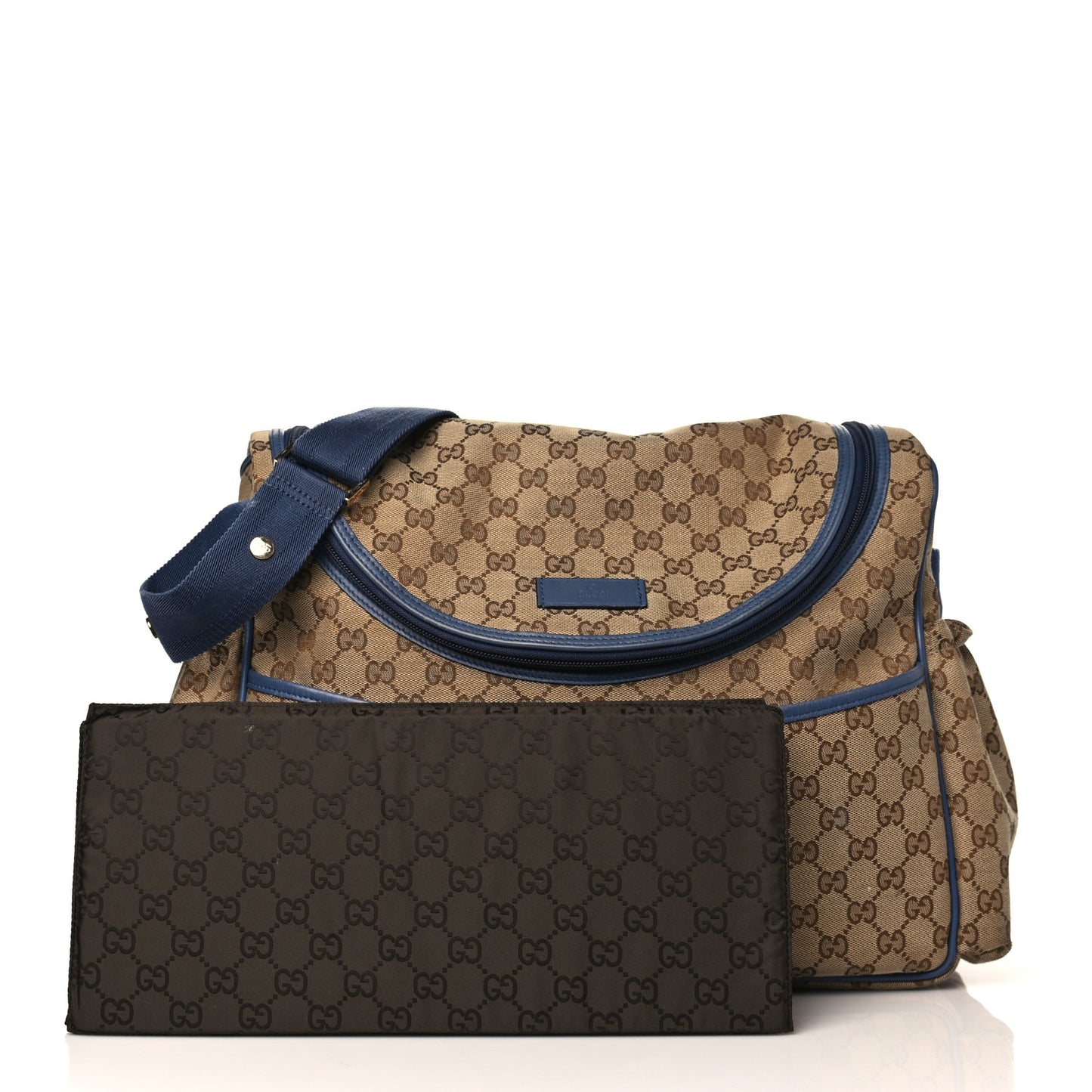 Monogram Margaux Calfskin Large Diaper Bag Beige Ebony Washed Ink