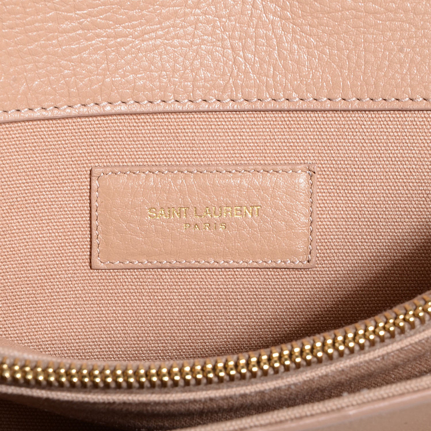 Saint Laurent Calfskin Canvas Small Muse Two Beige 6 of 10