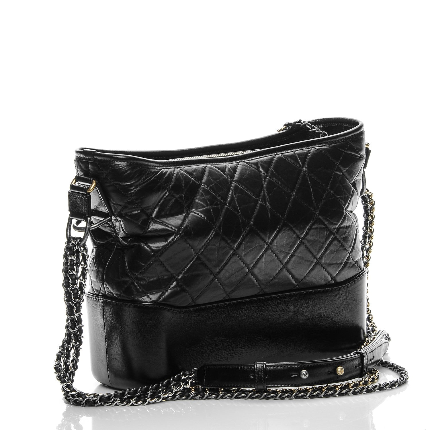 Chanel Calfskin Quilted Medium Gabrielle Hobo Black 3 of 8
