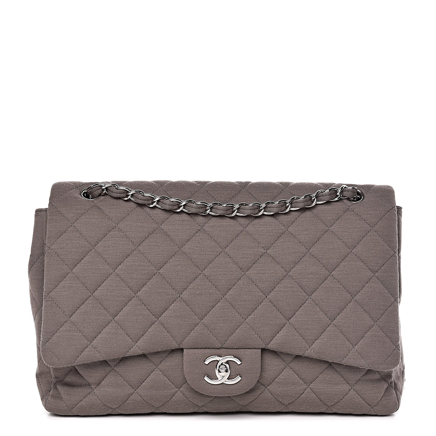 Jersey Quilted Maxi Single Flap Grey