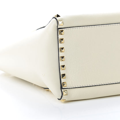 Valentino Garavani Vitello Rockstud Double Handle Tote Ivory 9 of 14