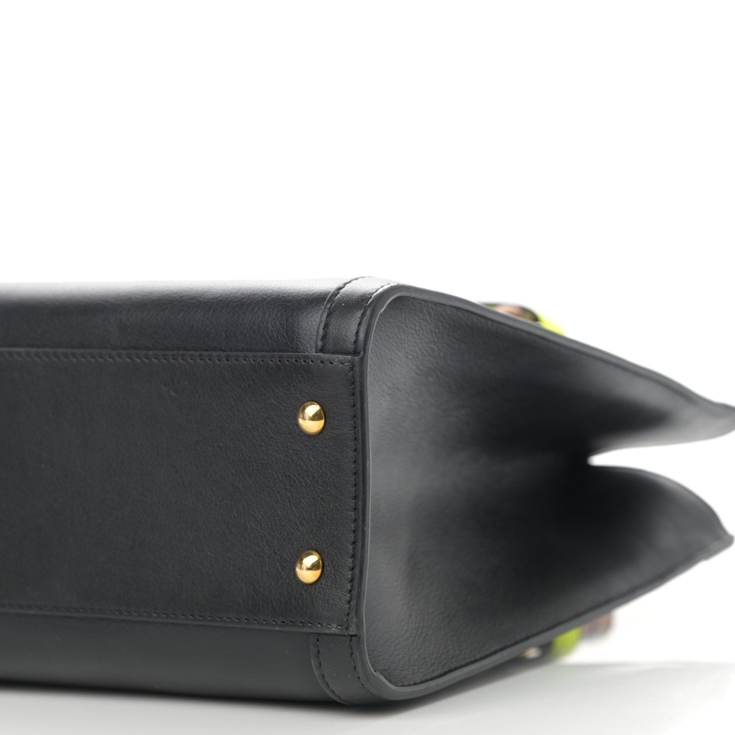 Gucci Calfskin Small Diana Tote Bag Black Yellow Fluo 9 of 14