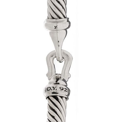 David Yurman Sterling Silver Diamond 5mm Cable Buckle Bracelet 3 of 3