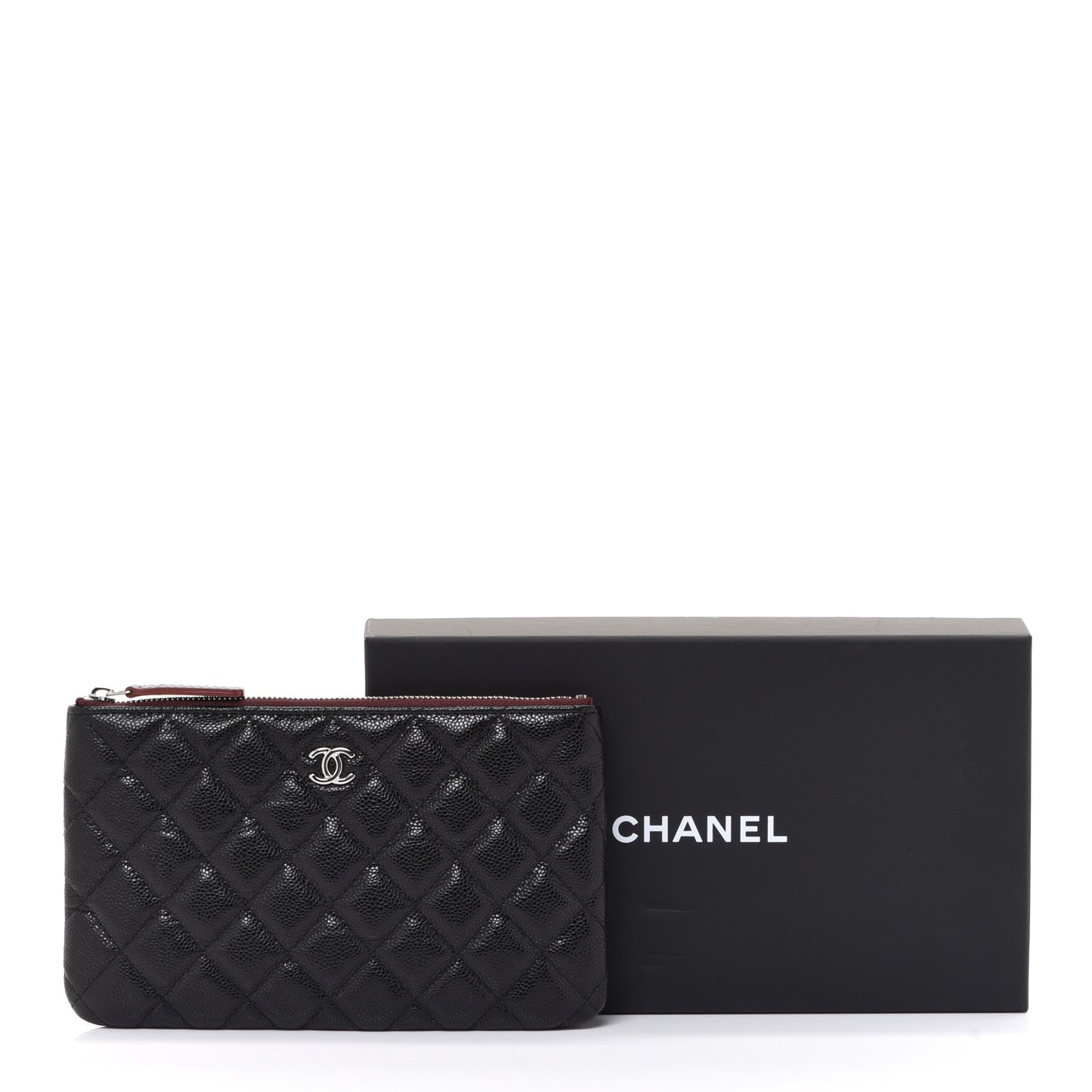 Caviar Quilted Cosmetic Case Black