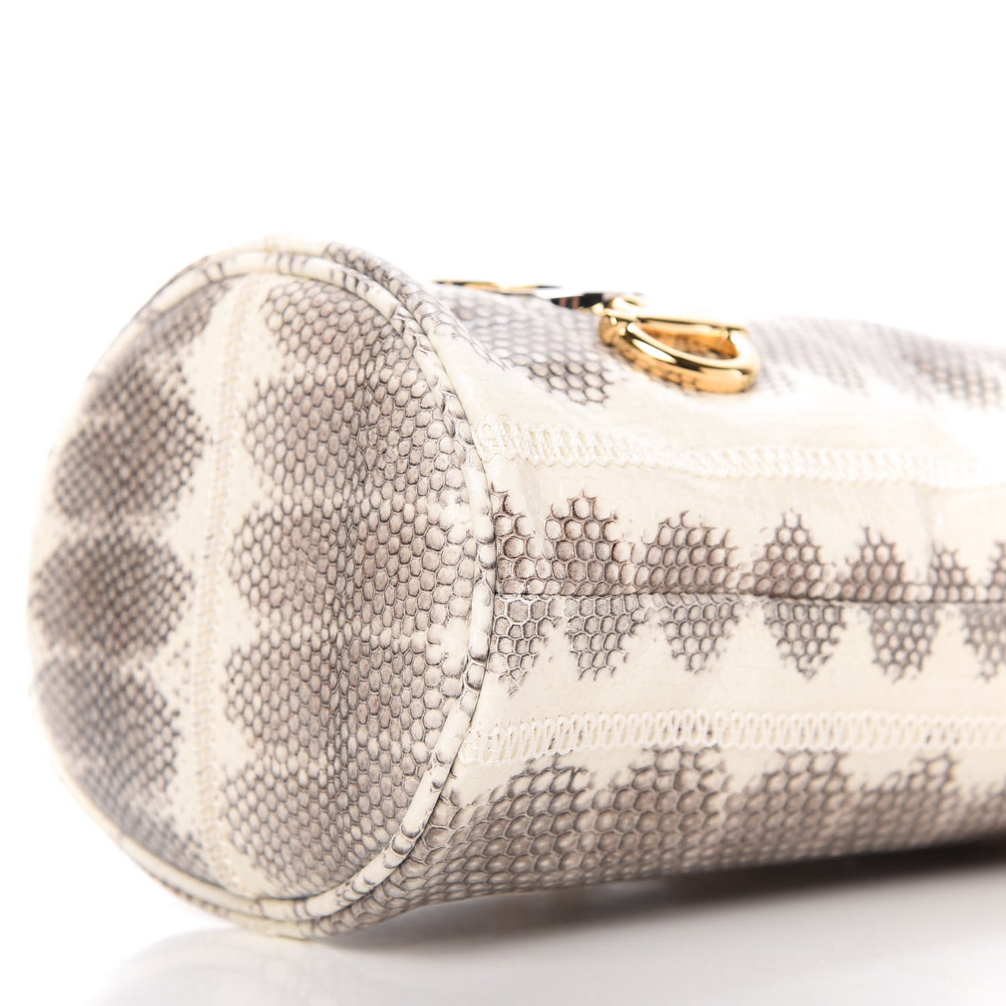 Snakeskin Mini Zumi Bucket Bag Grey