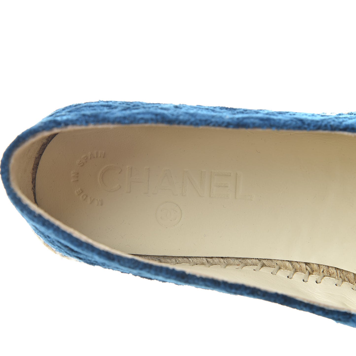 Velvet Grosgrain Quilted Camellia CC Espadrilles 37 Navy Black