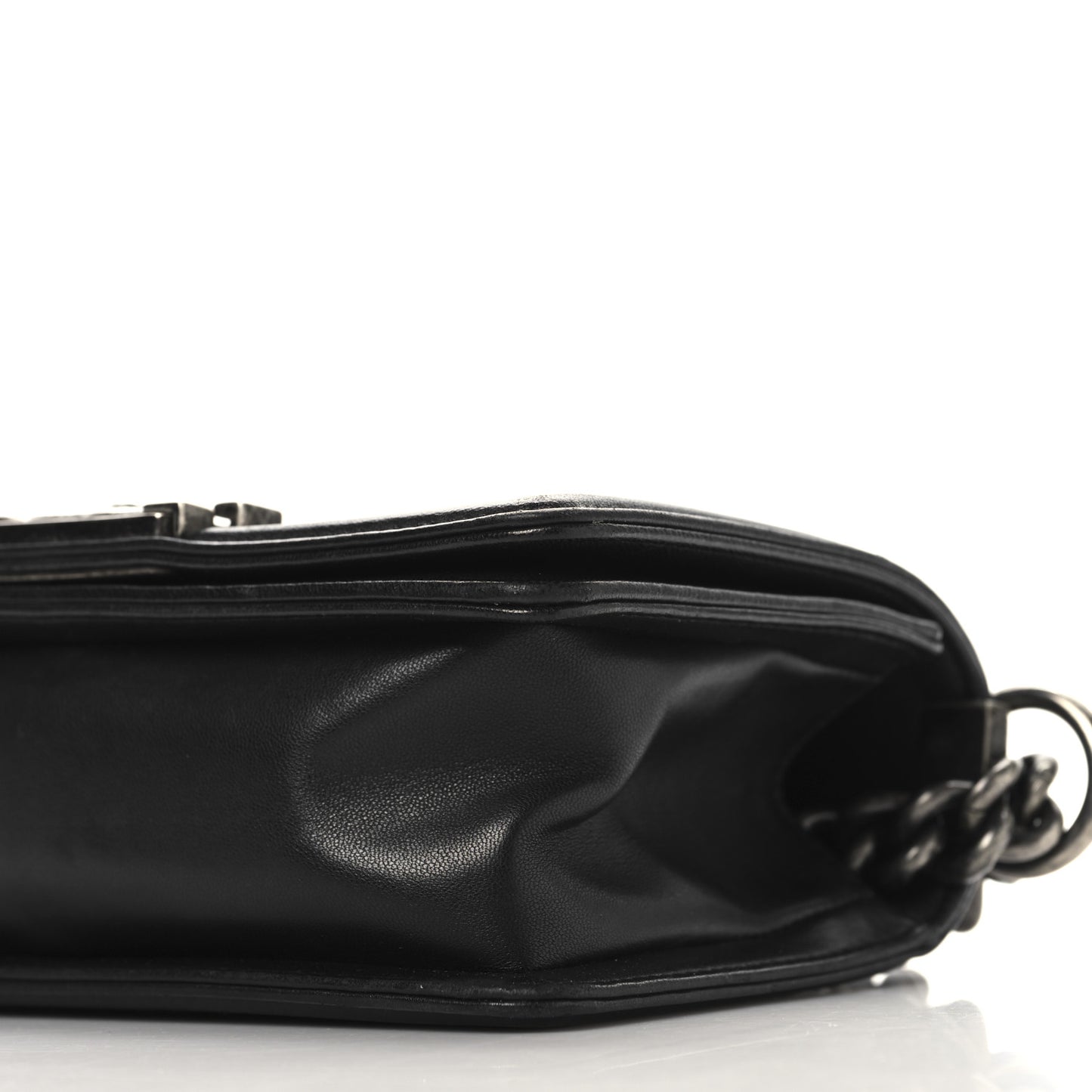 Lambskin Quilted Small Boy Flap Black