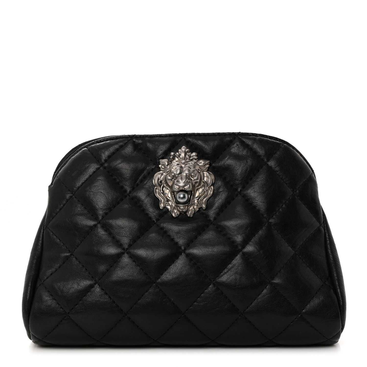 Chanel Lambskin Quilted Leo Lion Clutch Black 1 of 9