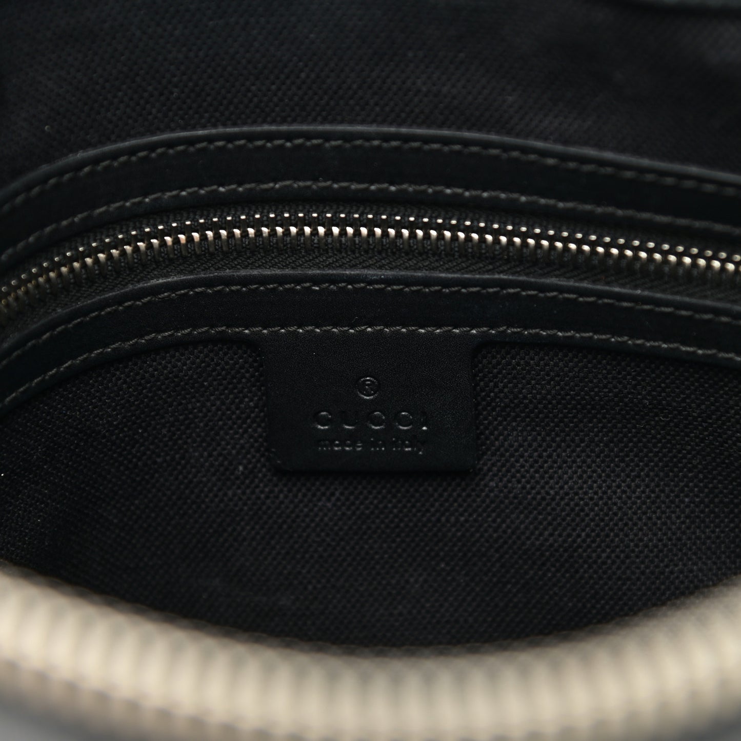 GG Supreme Monogram Appia Calfskin Web Flat Messenger Bag Black Grey