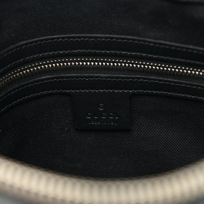 Gucci GG Supreme Monogram Appia Calfskin Web Flat Messenger Bag Black Grey 6 of 11