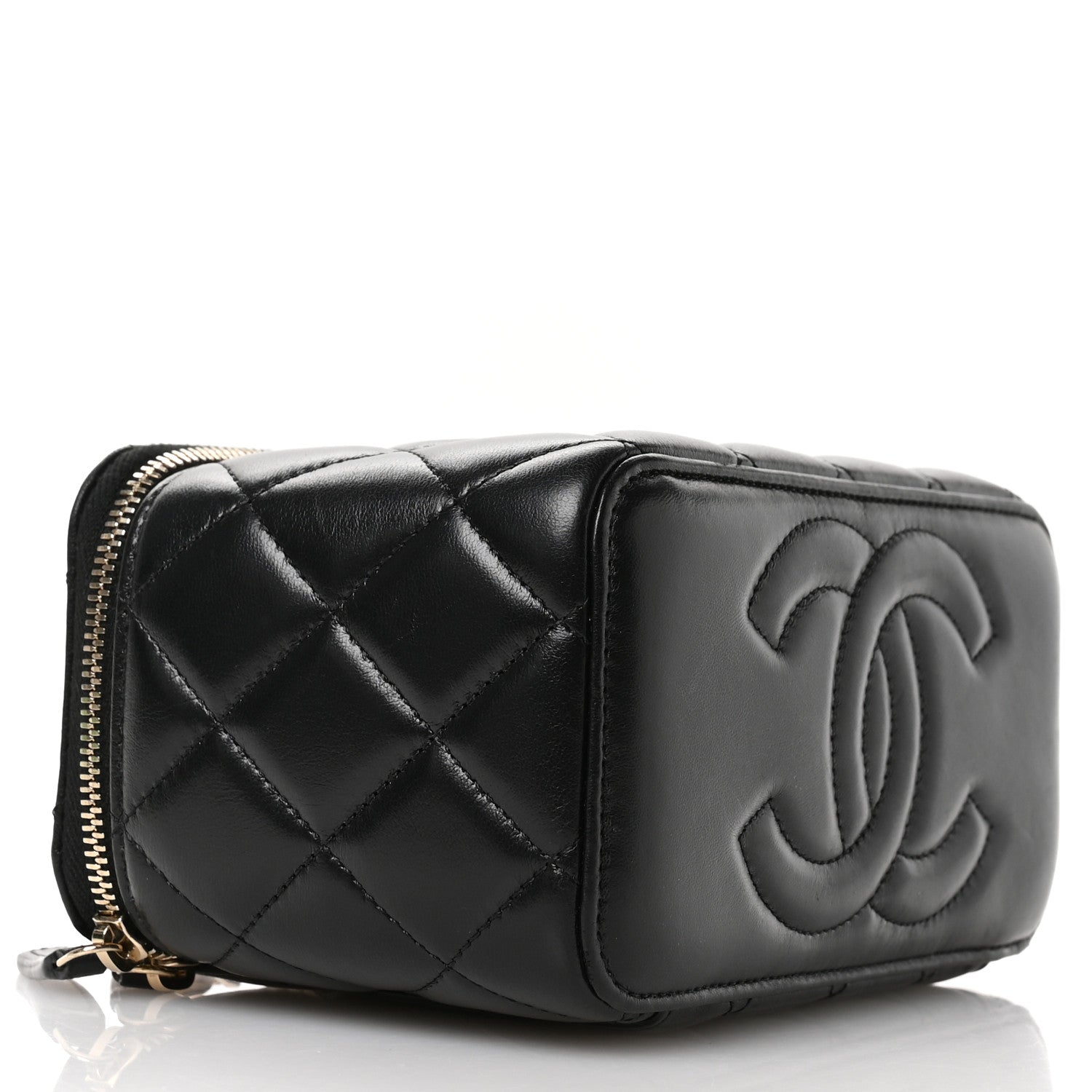 Chanel Lambskin Quilted Small Pillow Crush Vanity Case With Chain Black 4 of 13