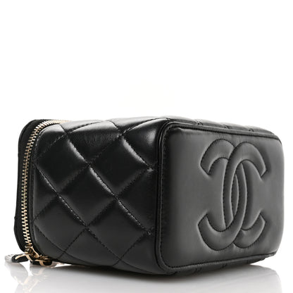 Chanel Lambskin Quilted Small Pillow Crush Vanity Case With Chain Black 4 of 13