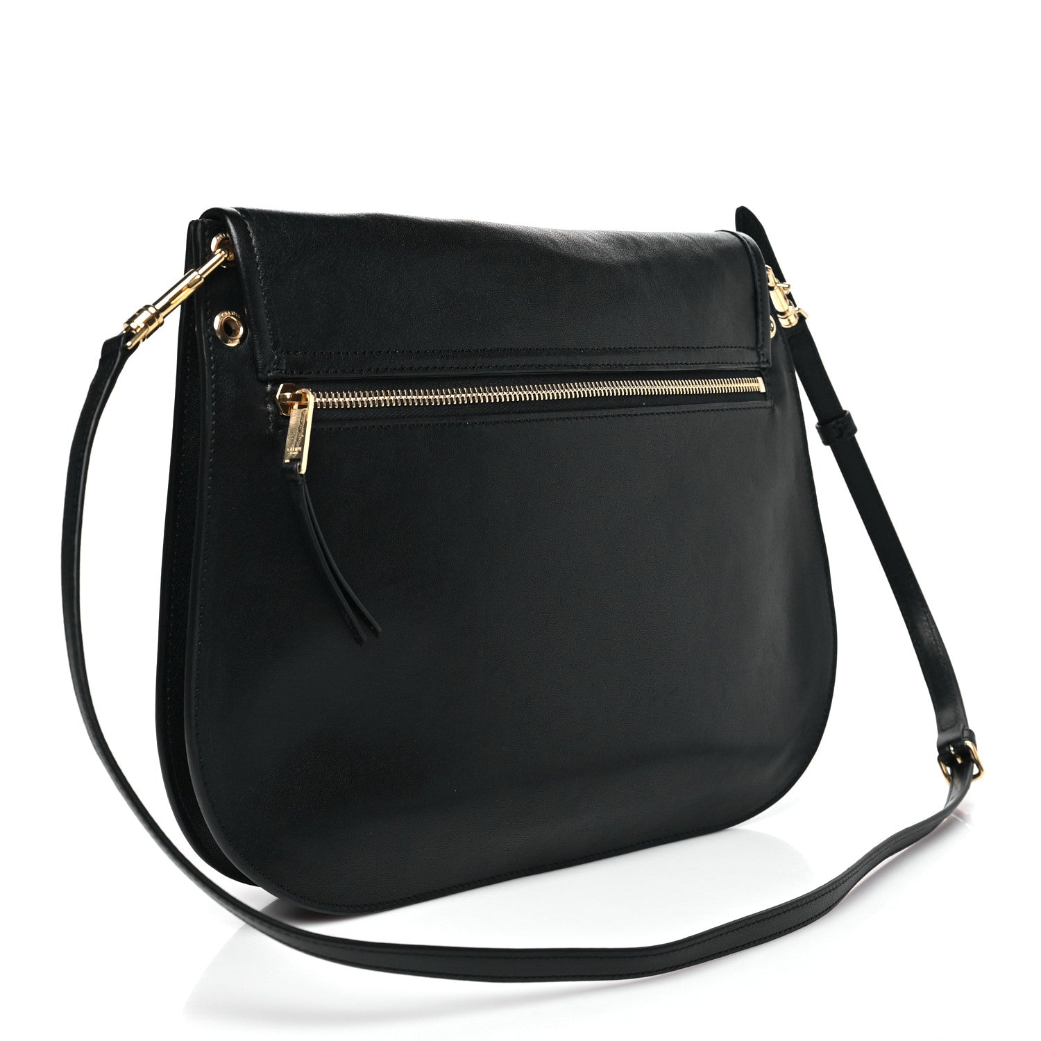Celine Shiny Lambskin Soft Triomphe Besace Bag Black 3 of 9