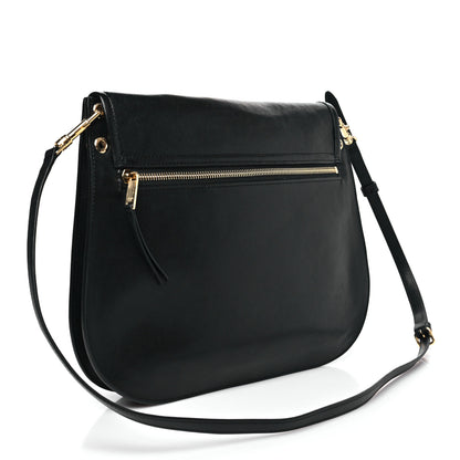 Celine Shiny Lambskin Soft Triomphe Besace Bag Black 3 of 9