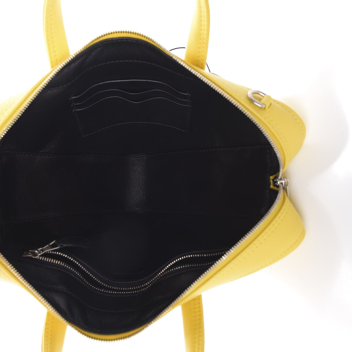Shiny Day Calfskin Logo XS Triangle Duffle Jaune Black