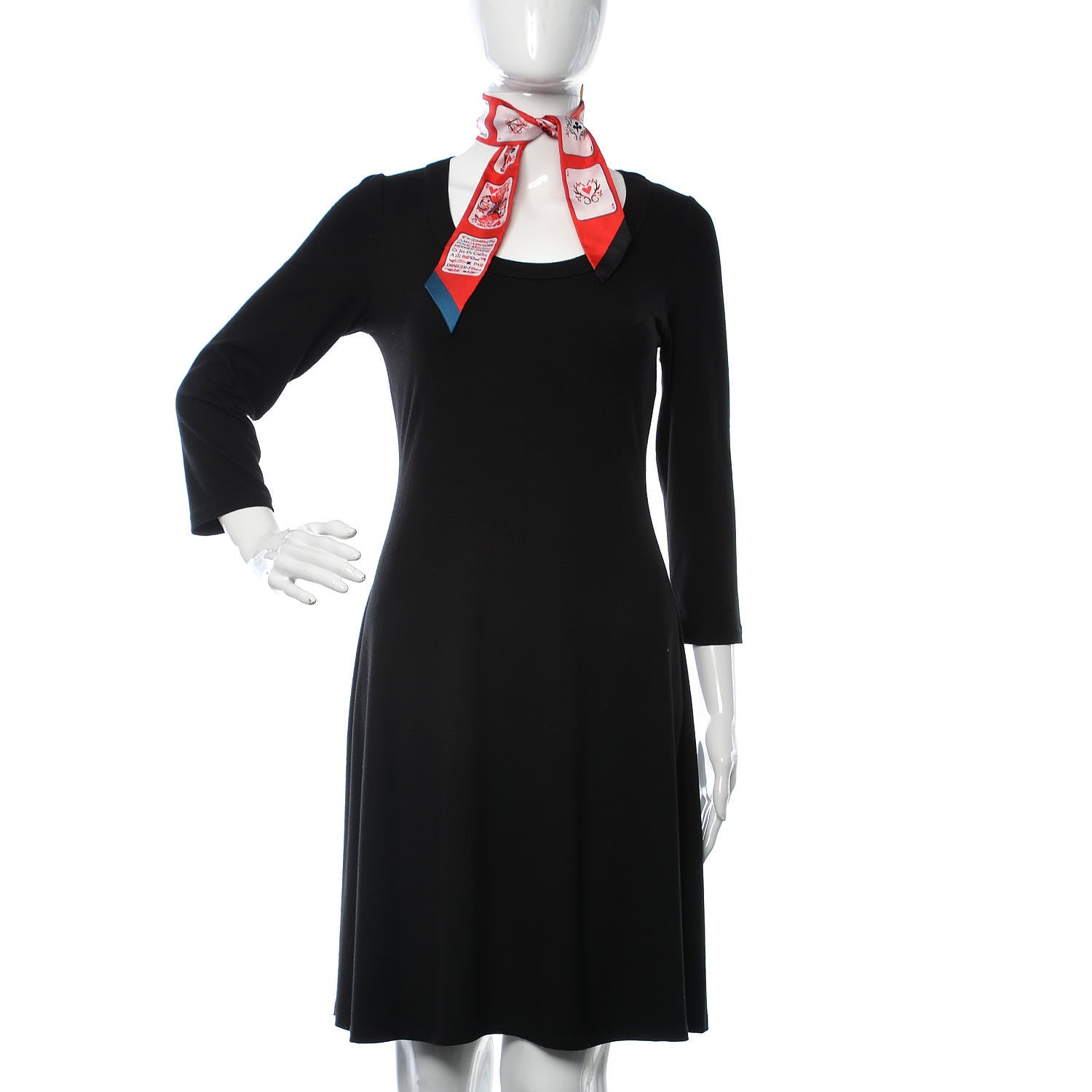 Hermes Silk Jeu de Cartes Twilly Rouge Noir Ardoise 2 of 4