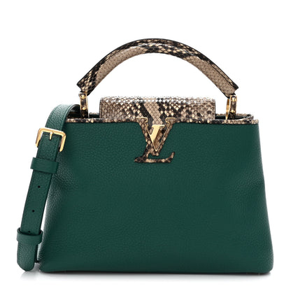 Louis Vuitton Taurillon Snakeskin Capucines BB Emerald 1 of 10