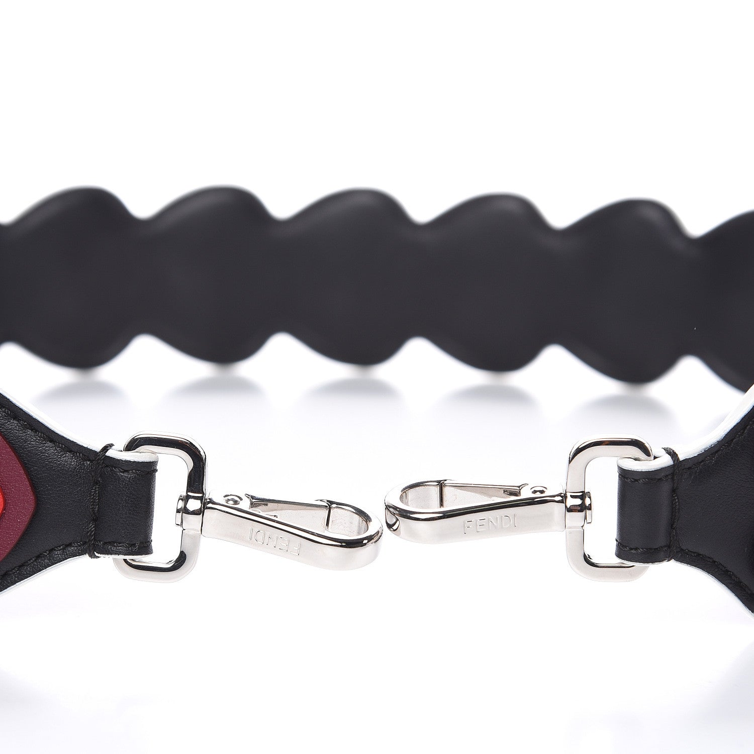 Fendi Vitello Dolce Heart Spike Studded Strap You Black Multicolor 3 of 4