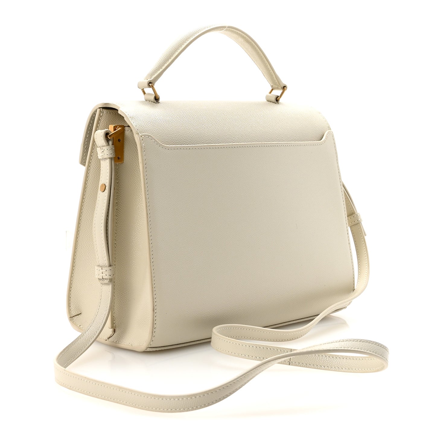 Grain de Poudre Medium Classic Monogram Cassandra Top Handle Crema Soft Rouge Legion