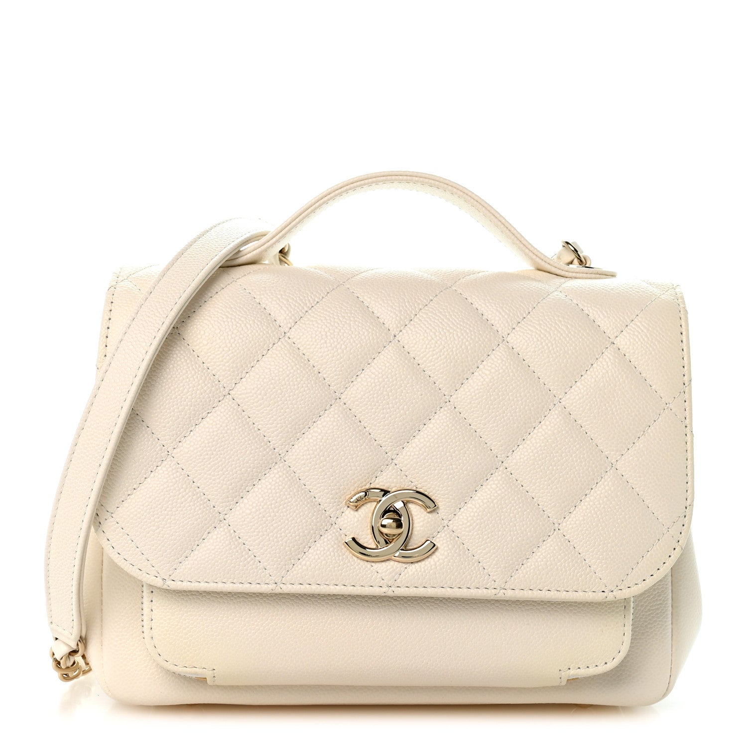 Chanel Caviar Quilted Medium Business Affinity Flap White 1 of 12