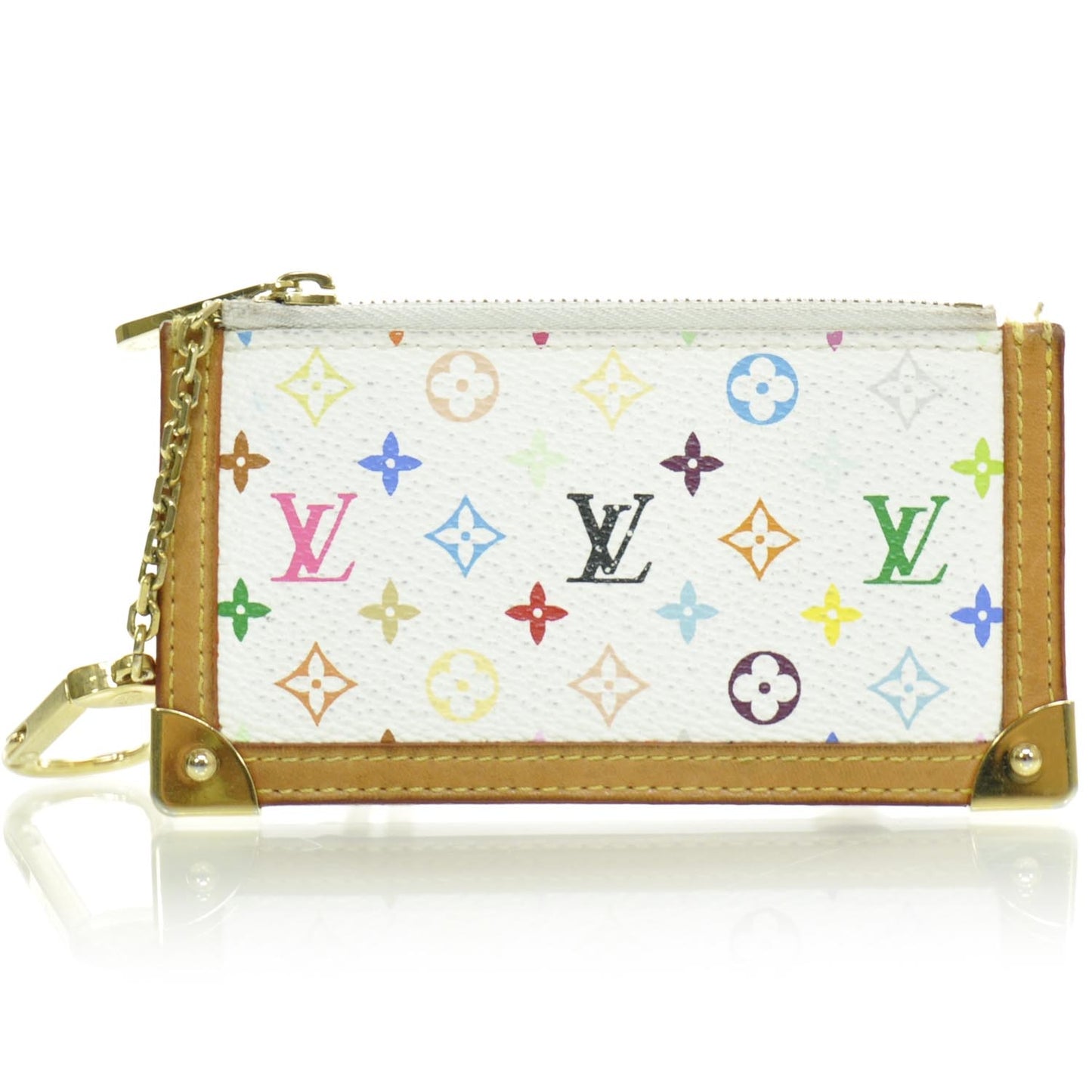 Monogram Multicolor Key Pouch White