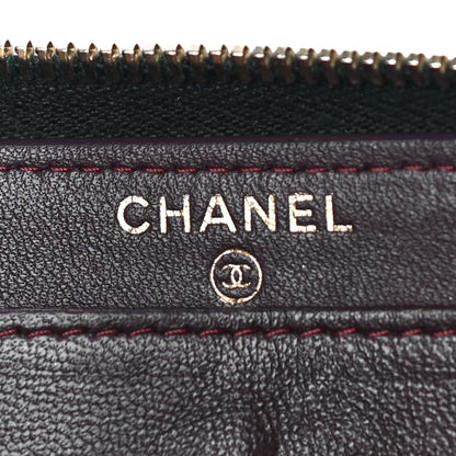 Chanel Lambskin Quilted Large Gusset Zip Around Wallet Black 6 of 14