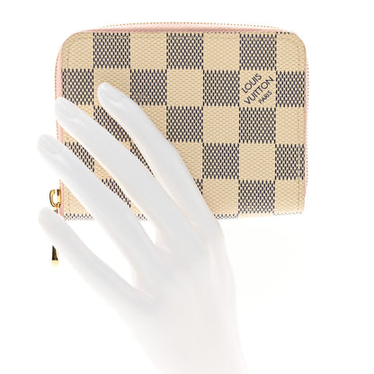 Louis Vuitton Damier Azur Zippy Coin Purse Rose Ballerine 2 of 6