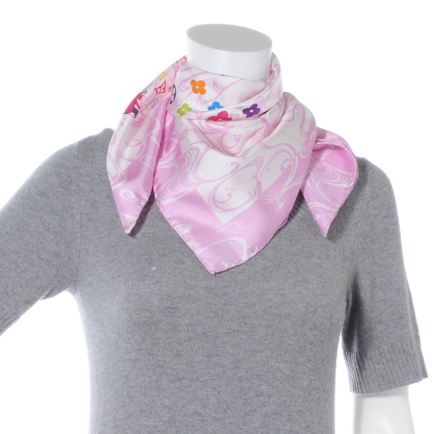 Louis Vuitton Silk Murakami Multicolor Boyfriend Wave Scarf 3 of 6