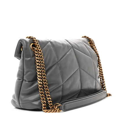 Saint Laurent Lambskin Quilted Small Loulou Puffer Monogram Chain Satchel Storm 3 of 12