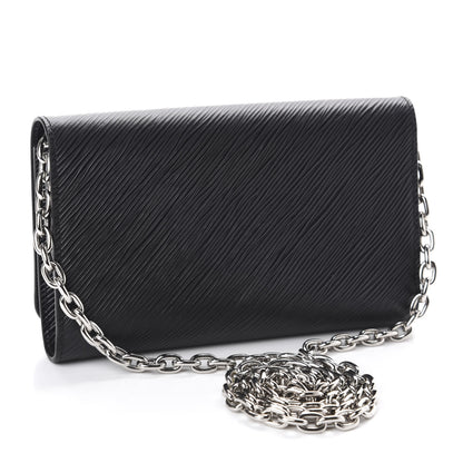Louis Vuitton Epi Twist Chain Wallet Black 3 of 9